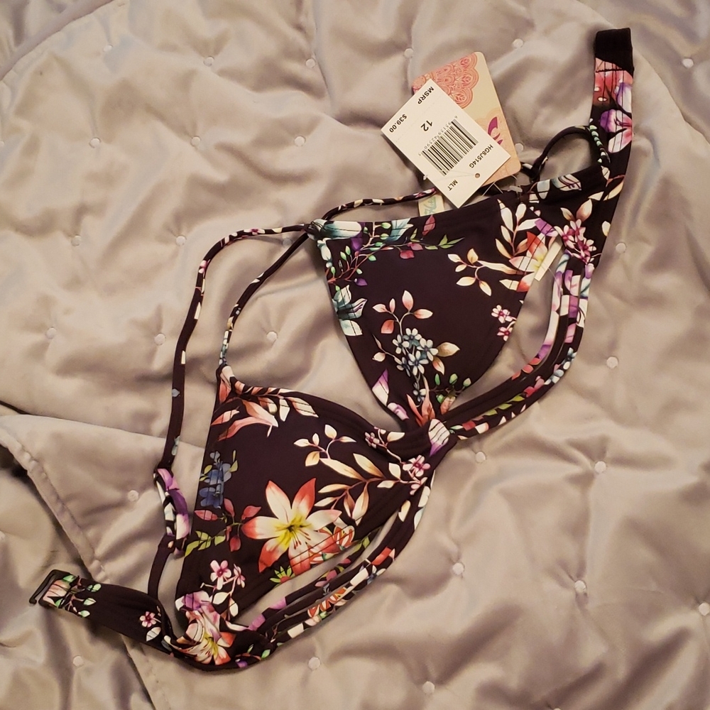 NWT Hobie girls bikini top size 12